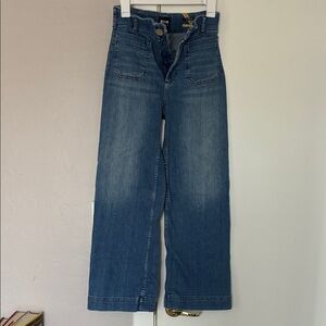 Maeve by Anthropologie Wide-Leg Blue Denim Jeans